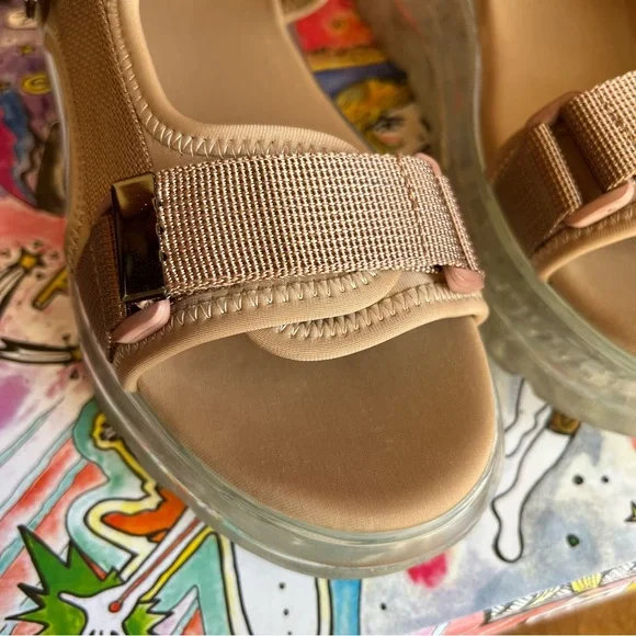 Jeffrey Campbell Women’s Elizondo Nylon Straps Platform Sandals Nude 38 - Picture 13 of 16